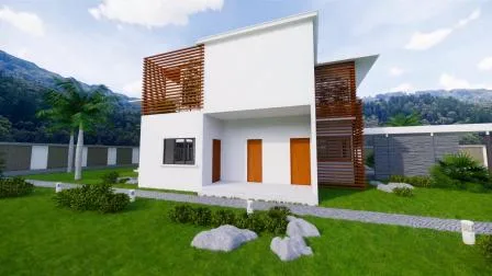 Casa pré-fabricada de aço moderna popular para casa pré-fabricada de férias residenciais